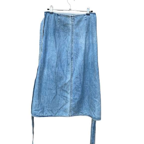 New Citizens of Humanity Donna Women's Blue A-Line Midi Wrap Denim Skirt Size S - Picture 4 of 7
